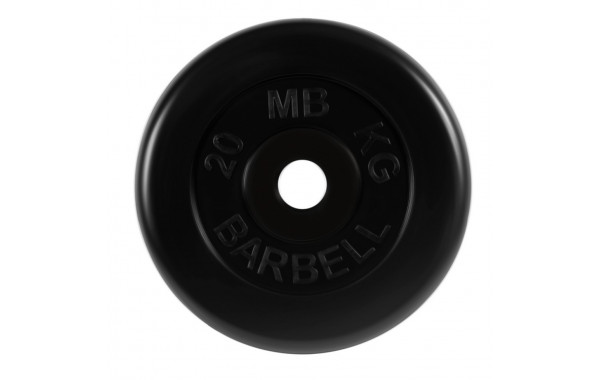 Диск обрезиненный d51мм MB Barbell MB-PltB51 20кг черный 600_380