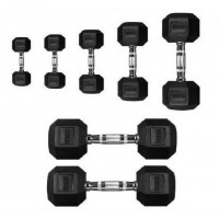 Гантель 22,5кг Perform Better Rubber Encased Hex Dumbbells 4137-22.5\BK-22-00