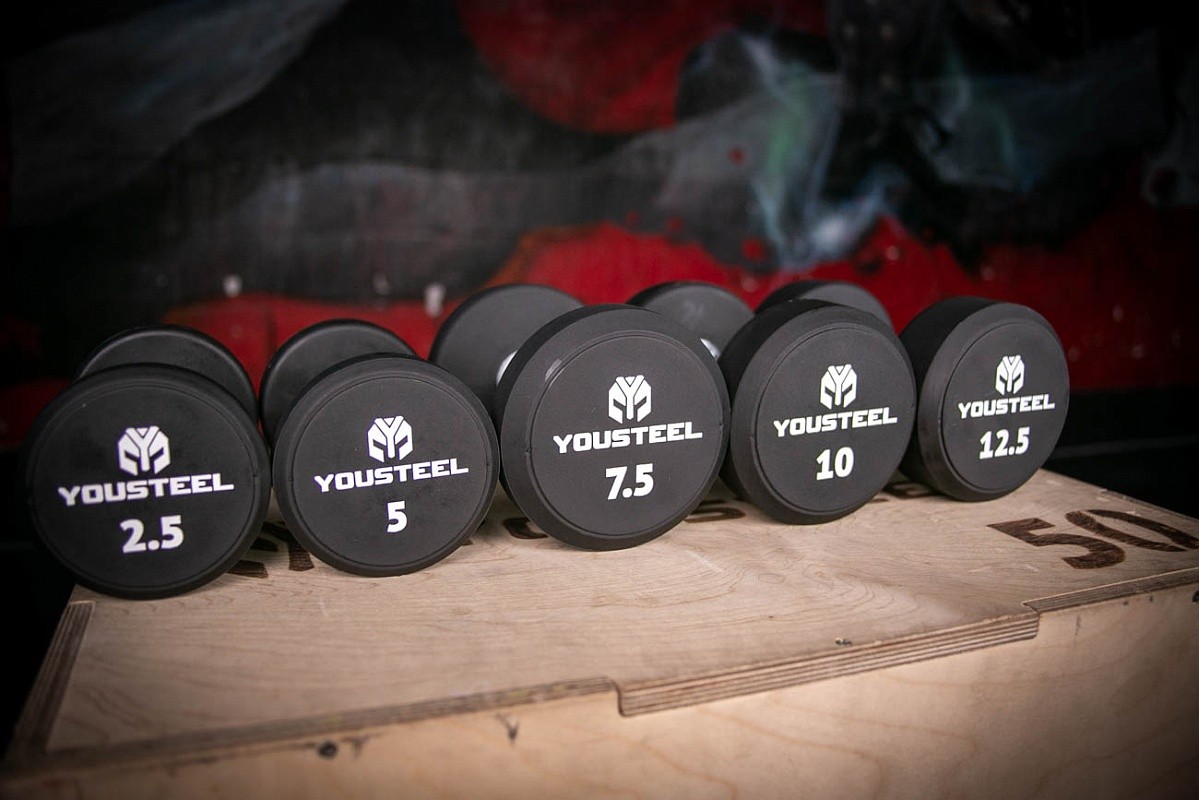 Гантель круглая PU-полиуретановая 37,5 кг YouSteel 1199_800