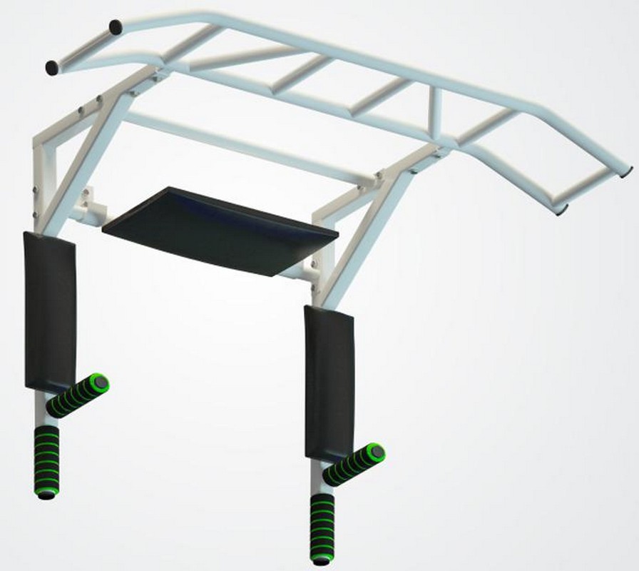 Турник-брусья-пресс разборный с доп. хватами Spektr Sport Прометей, белый 896_800